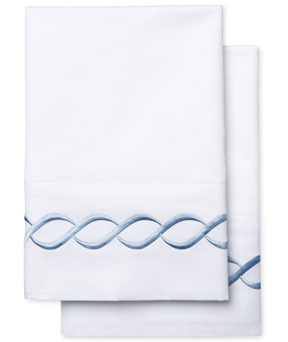 600 Thread Count Rope Embroidered Pillowcase Pair