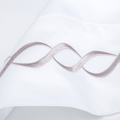 600 Thread Count Rope Embroidered Pillowcase Pair