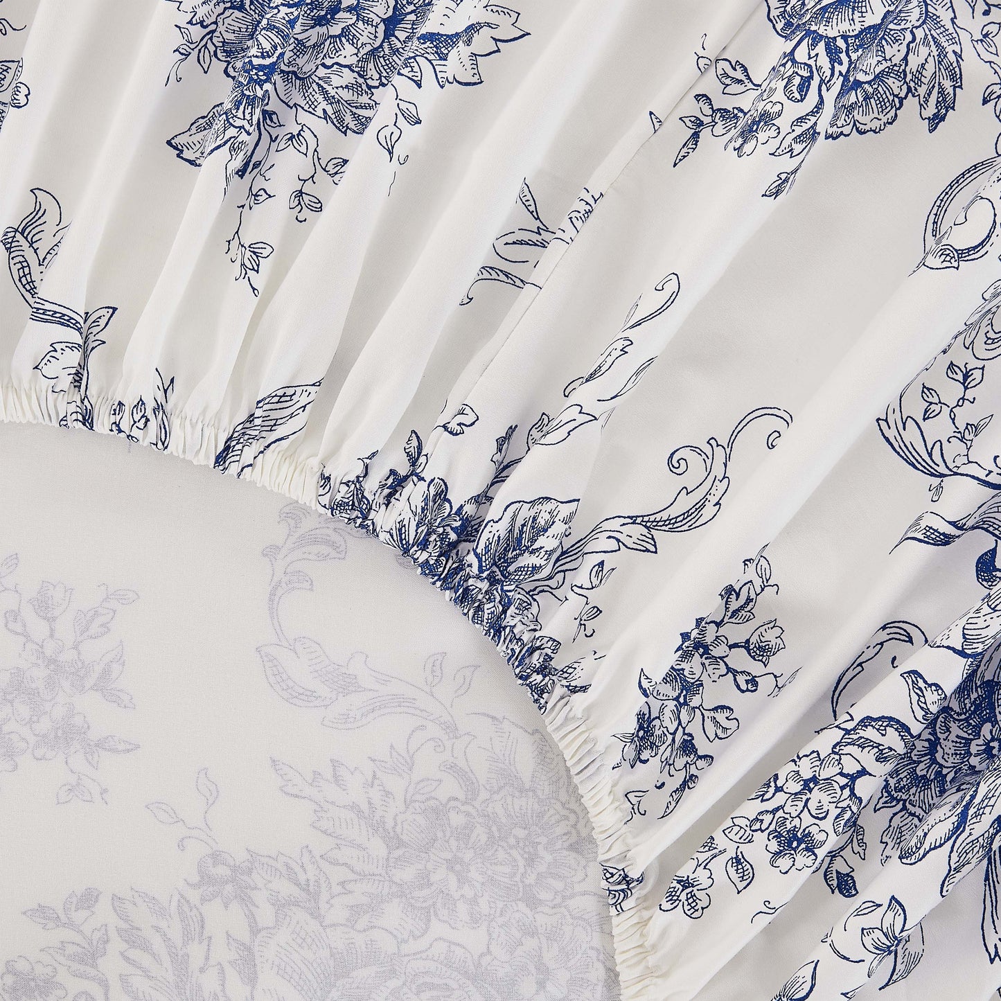 400TC Toile Vintage Inspired Floral Sheet Set - Floral Sheet Sets