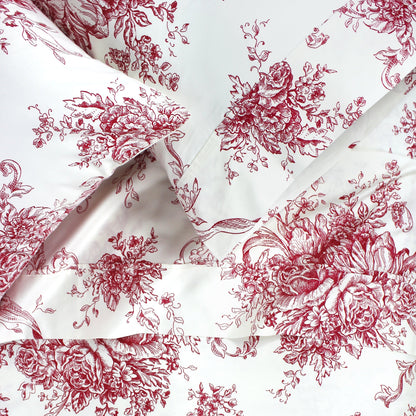 400TC Toile Vintage Inspired Floral Sheet Set - Floral Sheet Sets