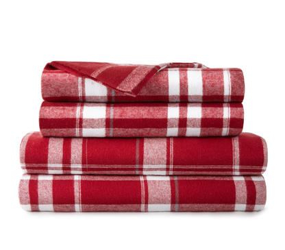 Plaid Organic Flannel Sheet Set - 100% Organic Cotton