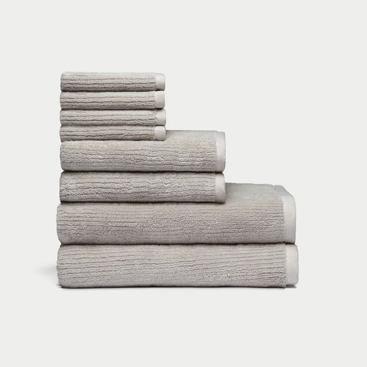 Ribbed Terry Bath Towel Set - Cotton And Bamboo Blend Bath Towels