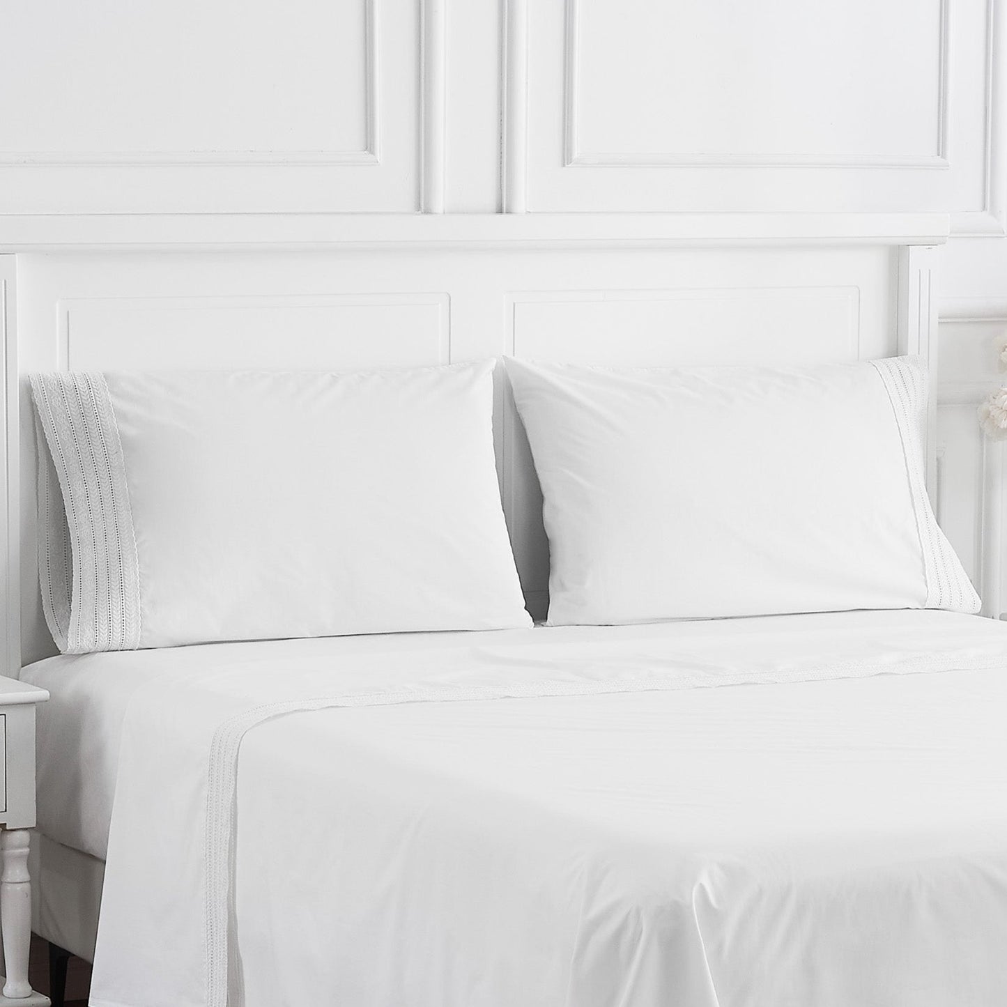 300TC Elizabeth Lace Cotton Percale Sheet Set