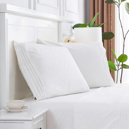300TC Elizabeth Lace Cotton Percale Sheet Set