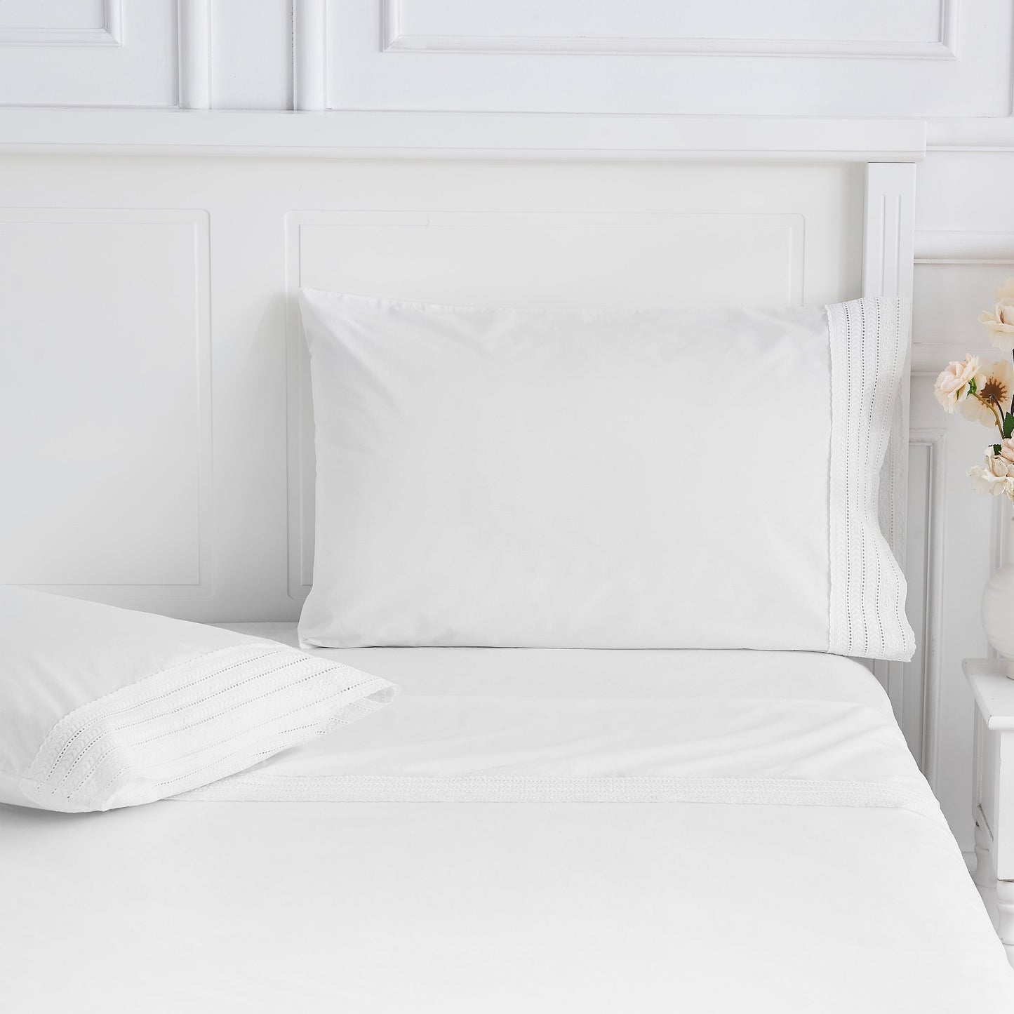 300TC Elizabeth Lace Cotton Percale Sheet Set
