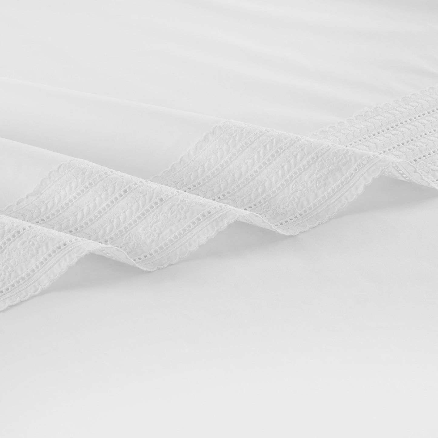 300TC Elizabeth Lace Cotton Percale Sheet Set