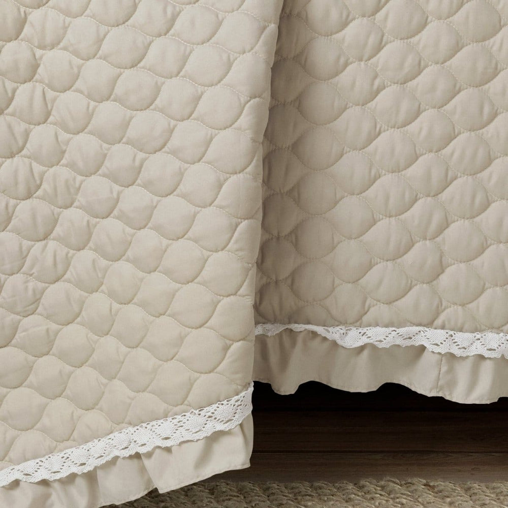 Ella Ruffle Lace 3PC Quilt Set | 100% Cotton | Coastal Cottage Bedding