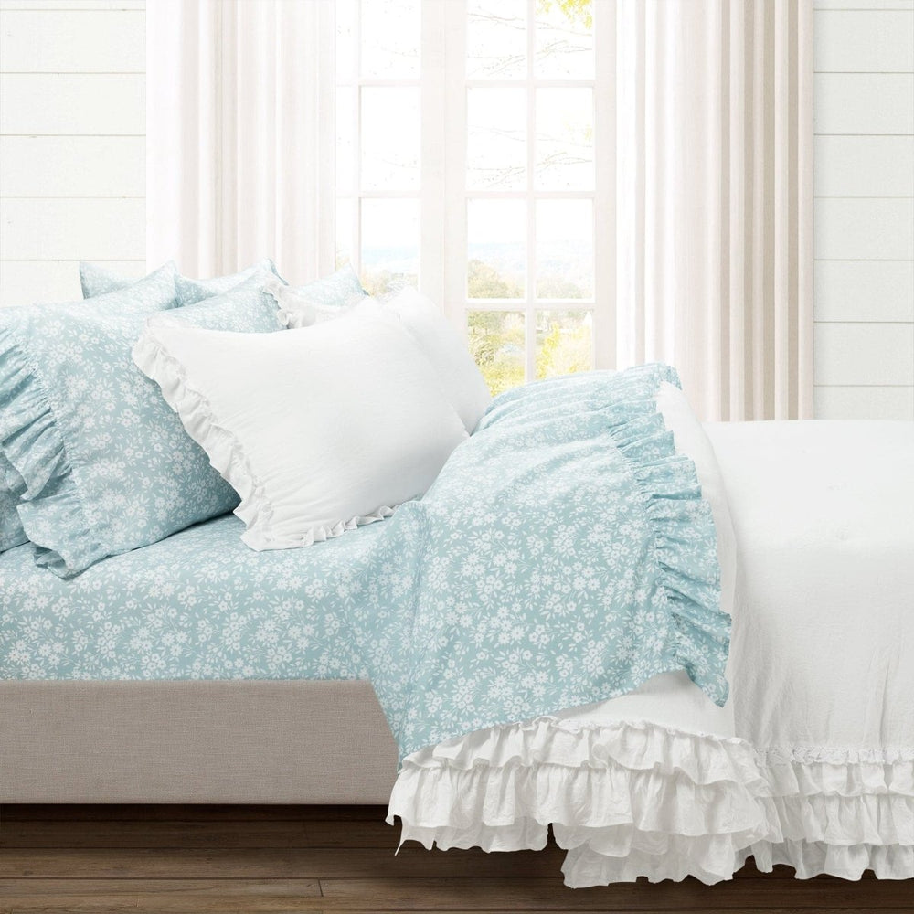 Ella Ruffle Lace 3PC Comforter Set | Coastal Cottage Bedding