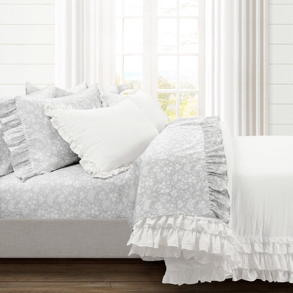 Ella Ruffle Lace 3PC Comforter Set | Coastal Cottage Bedding