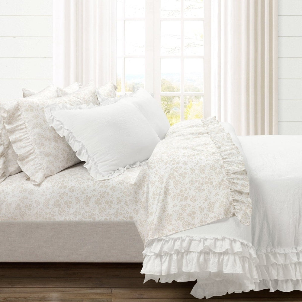 Ella Ruffle Lace 3PC Comforter Set | Coastal Cottage Bedding