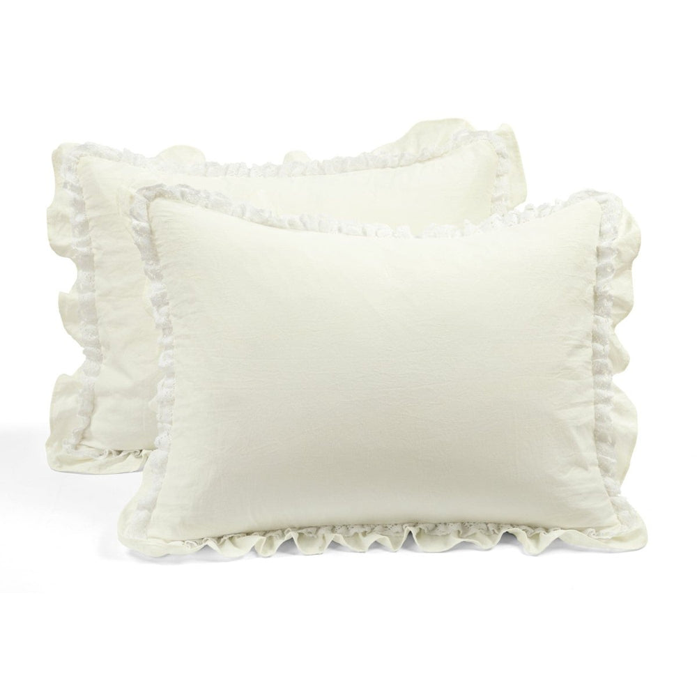 Ella Ruffle Lace 3PC Comforter Set | Coastal Cottage Bedding