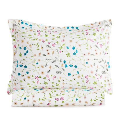 400TC 100% Cotton Wildflower Duvet Set - Floral Bedding