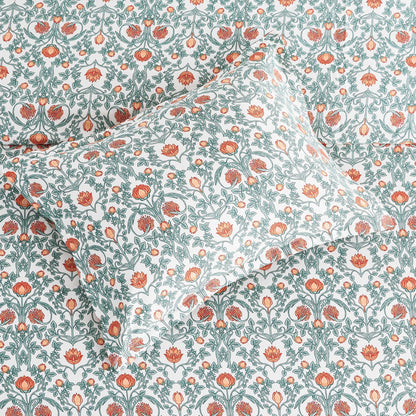 Arts & Crafts Floral Printed Duvet Set