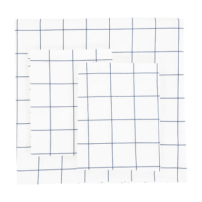 Grid Printed Cotton Percale Duvet Set