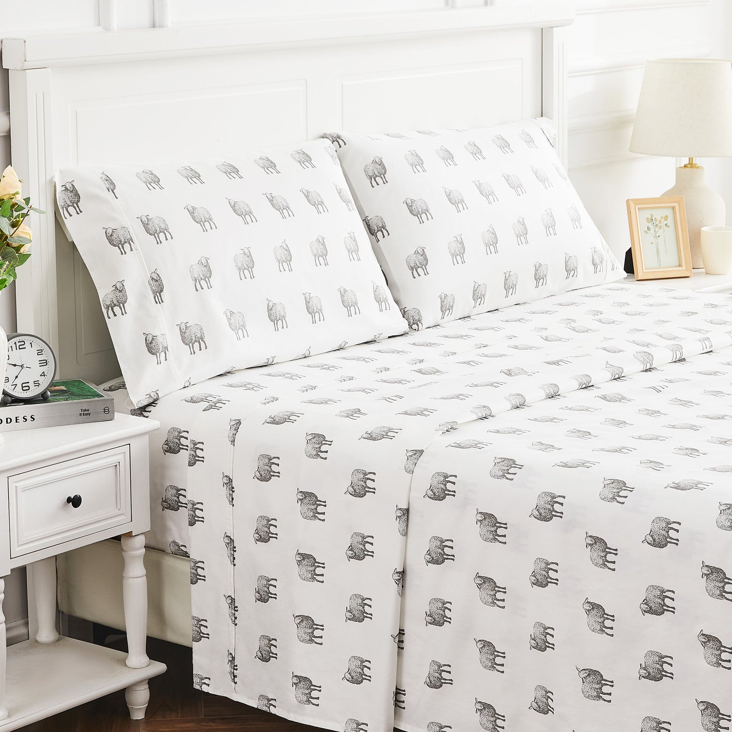 Animal Themed Bedding - Sheep Printed Pillowcase Pair
