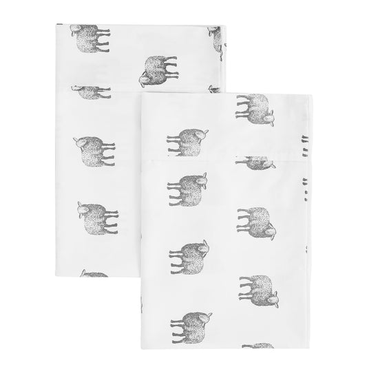 Animal Themed Bedding - Sheep Printed Pillowcase Pair