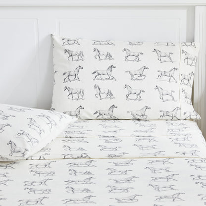 Horses Flannel Sheet Set