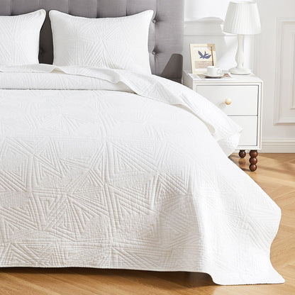 Dancing Triangles Stonewashed Cotton Quilt Set