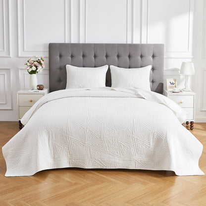Dancing Triangles Stonewashed Cotton Quilt Set