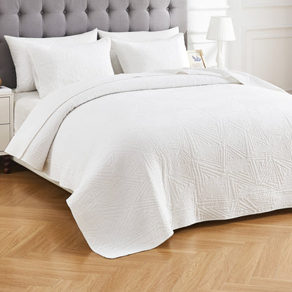 Dancing Triangles Stonewashed Cotton Quilt Set