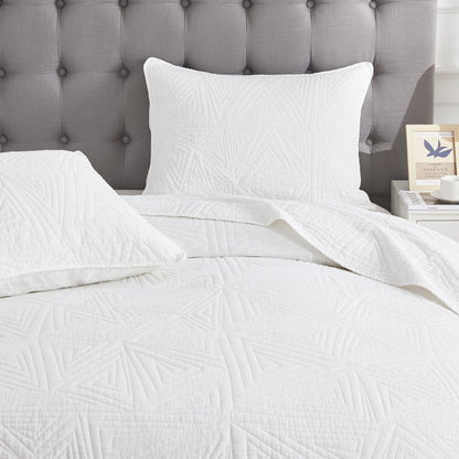 Dancing Triangles Stonewashed Cotton Quilt Set