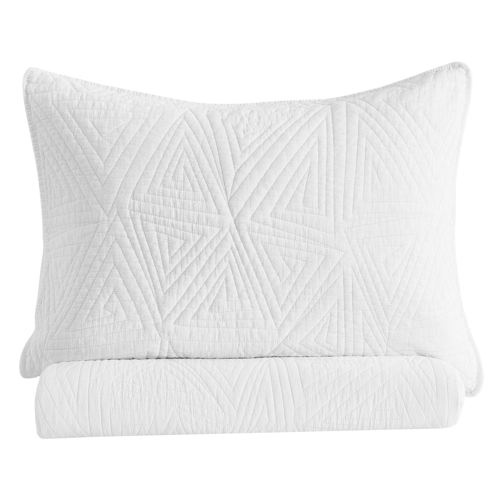 Dancing Triangles Stonewashed Cotton Quilt Set