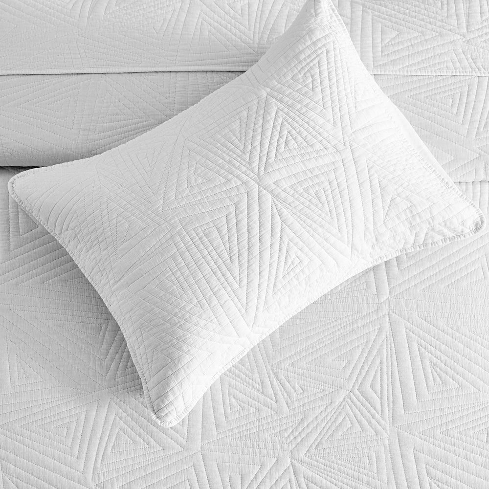 Dancing Triangles Stonewashed Cotton Quilt Set