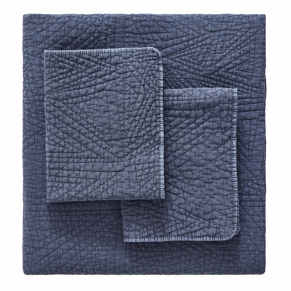 Dancing Triangles Stonewashed Cotton Quilt Set