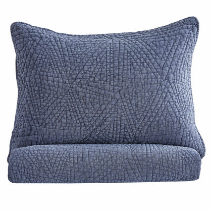 Dancing Triangles Stonewashed Cotton Quilt Set