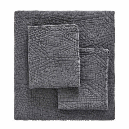 Dancing Triangles Stonewashed Cotton Quilt Set