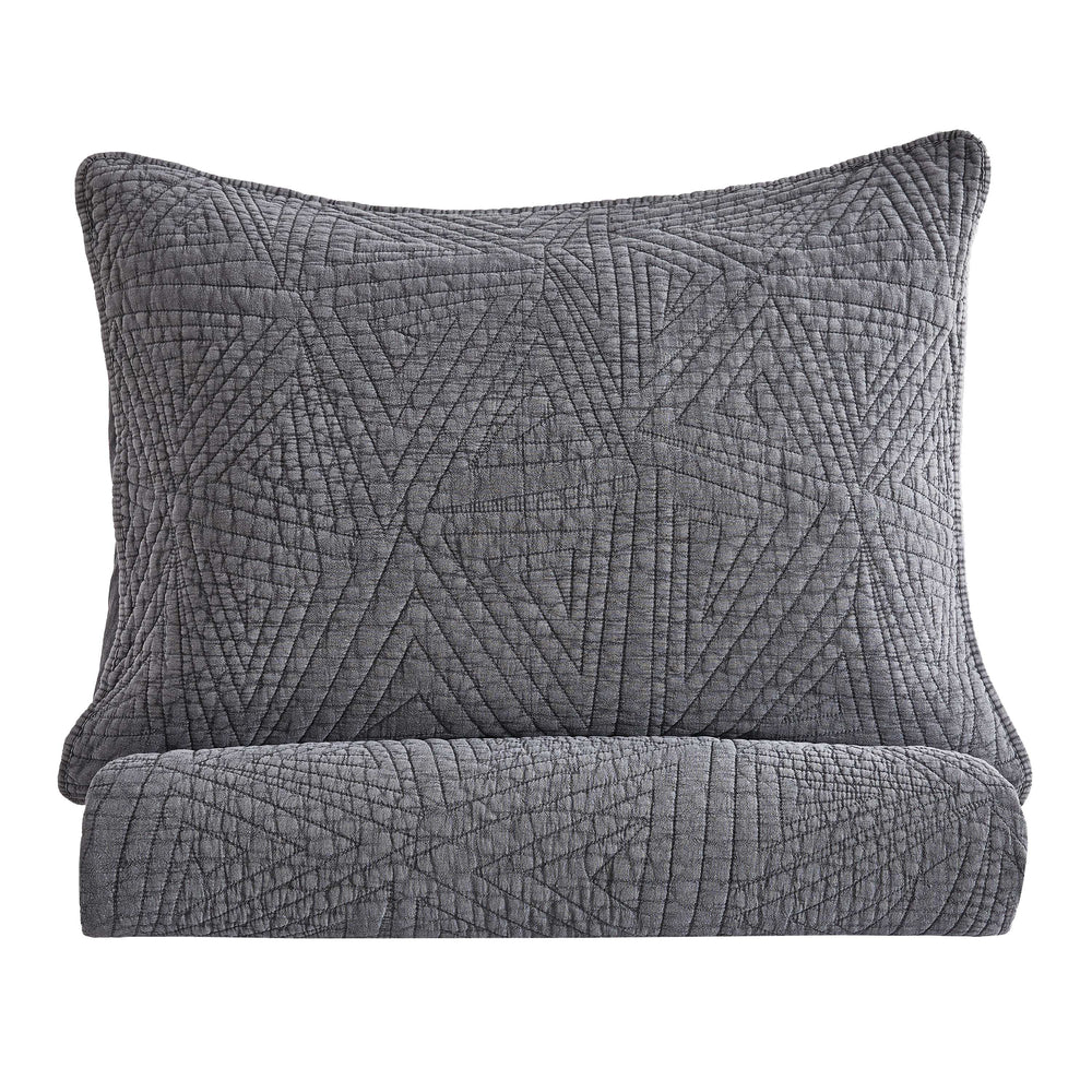 Dancing Triangles Stonewashed Cotton Quilt Set