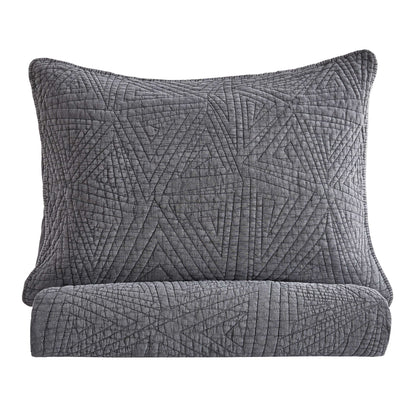 Dancing Triangles Stonewashed Cotton Quilt Set