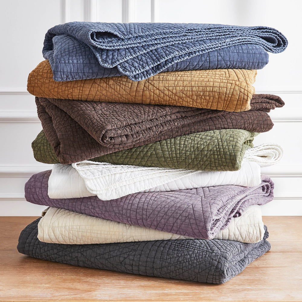 Dancing Triangles Stonewashed Cotton Quilt Set