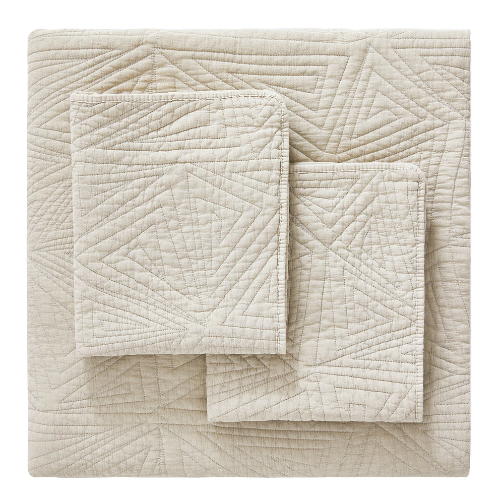 Dancing Triangles Stonewashed Cotton Quilt Set