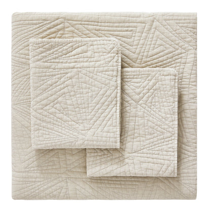 Dancing Triangles Stonewashed Cotton Quilt Set