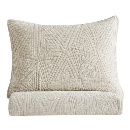 Dancing Triangles Stonewashed Cotton Quilt Set