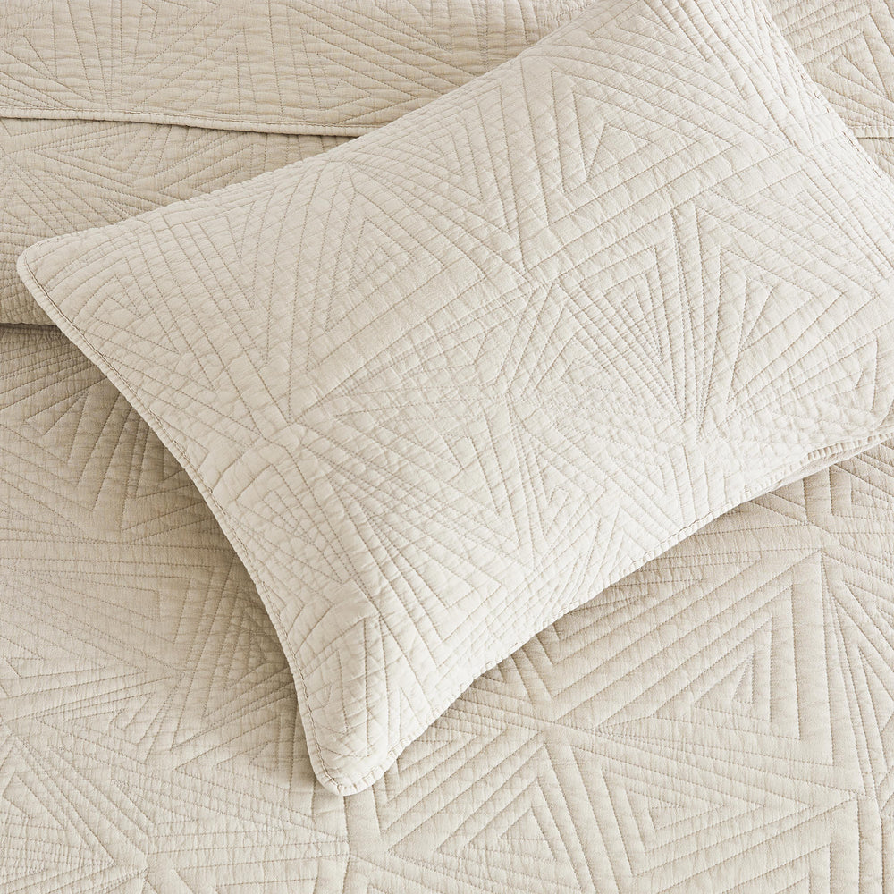Dancing Triangles Stonewashed Cotton Quilt Set