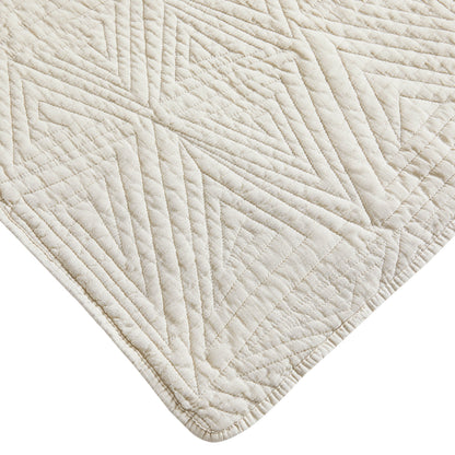 Dancing Triangles Stonewashed Cotton Quilt Set