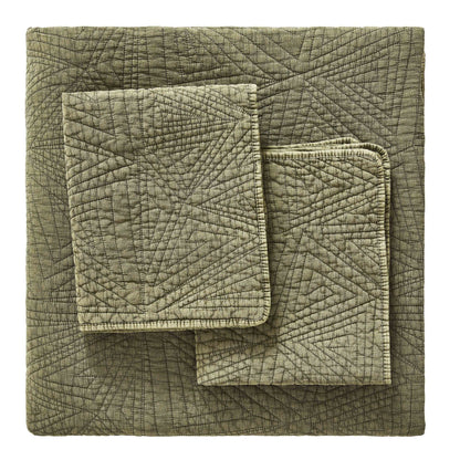 Dancing Triangles Stonewashed Cotton Quilt Set