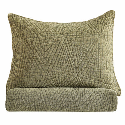 Dancing Triangles Stonewashed Cotton Quilt Set
