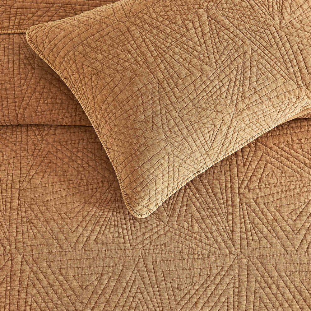 Dancing Triangles Stonewashed Cotton Quilt Set