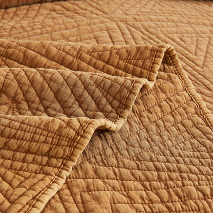 Dancing Triangles Stonewashed Cotton Quilt Set