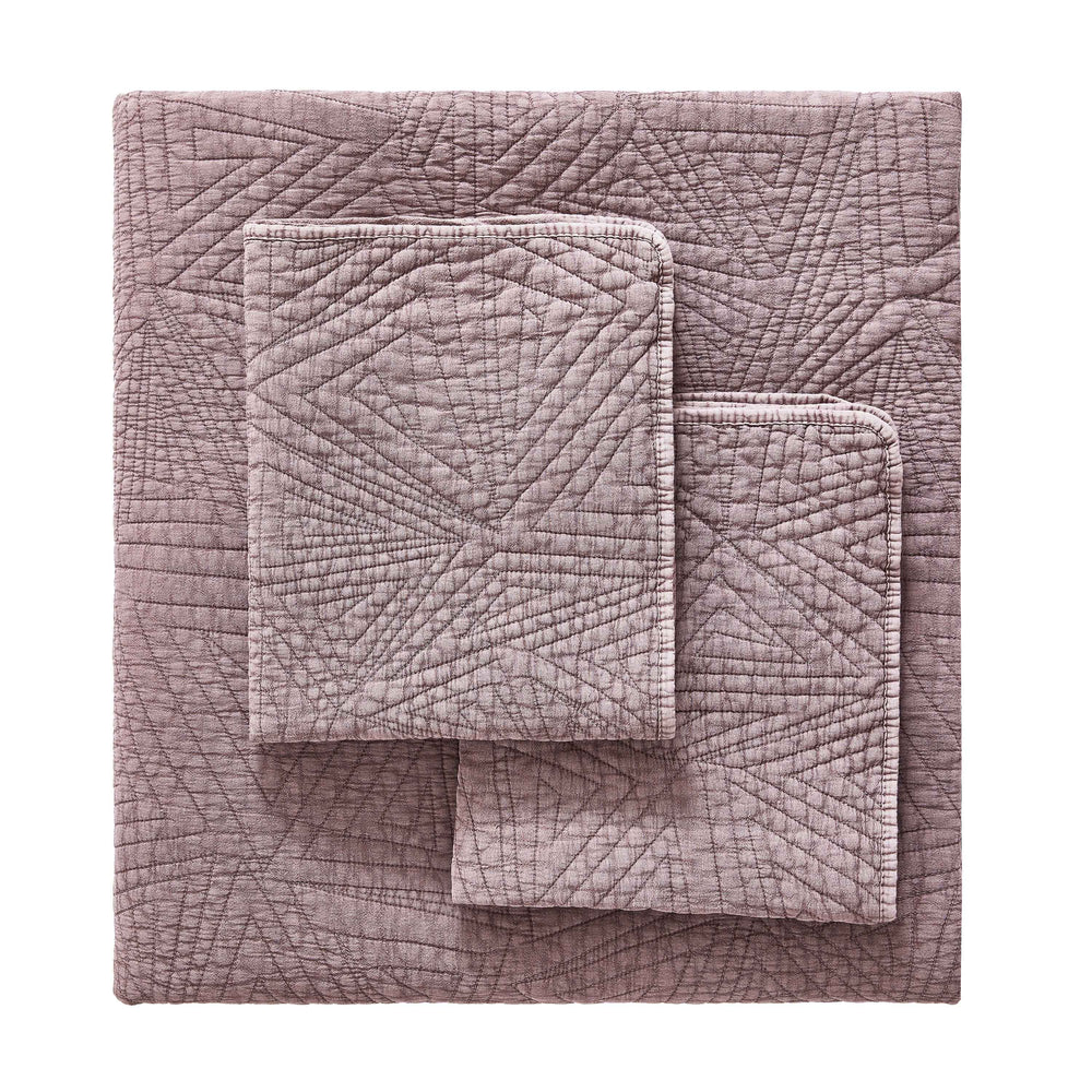 Dancing Triangles Stonewashed Cotton Quilt Set