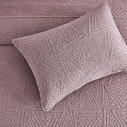 Dancing Triangles Stonewashed Cotton Quilt Set