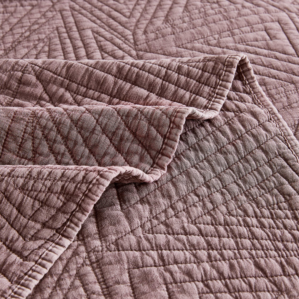Dancing Triangles Stonewashed Cotton Quilt Set