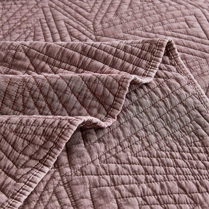 Dancing Triangles Stonewashed Cotton Quilt Set