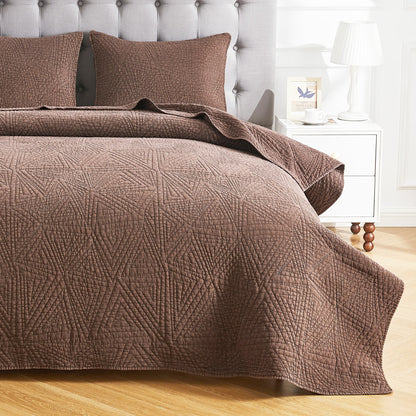 Dancing Triangles Stonewashed Cotton Quilt Set