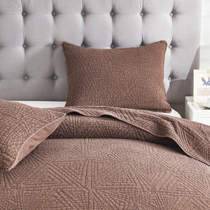 Dancing Triangles Stonewashed Cotton Quilt Set