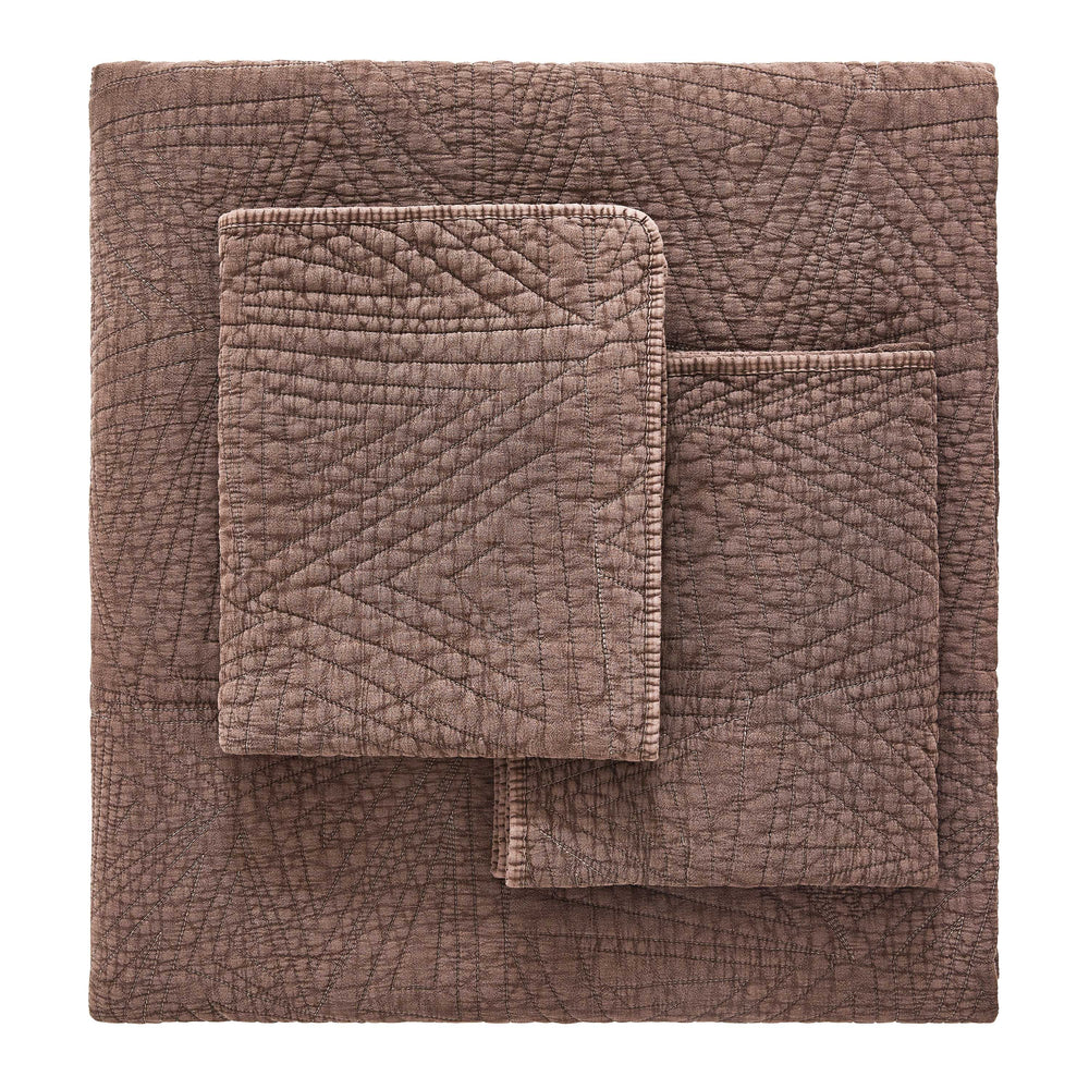 Dancing Triangles Stonewashed Cotton Quilt Set