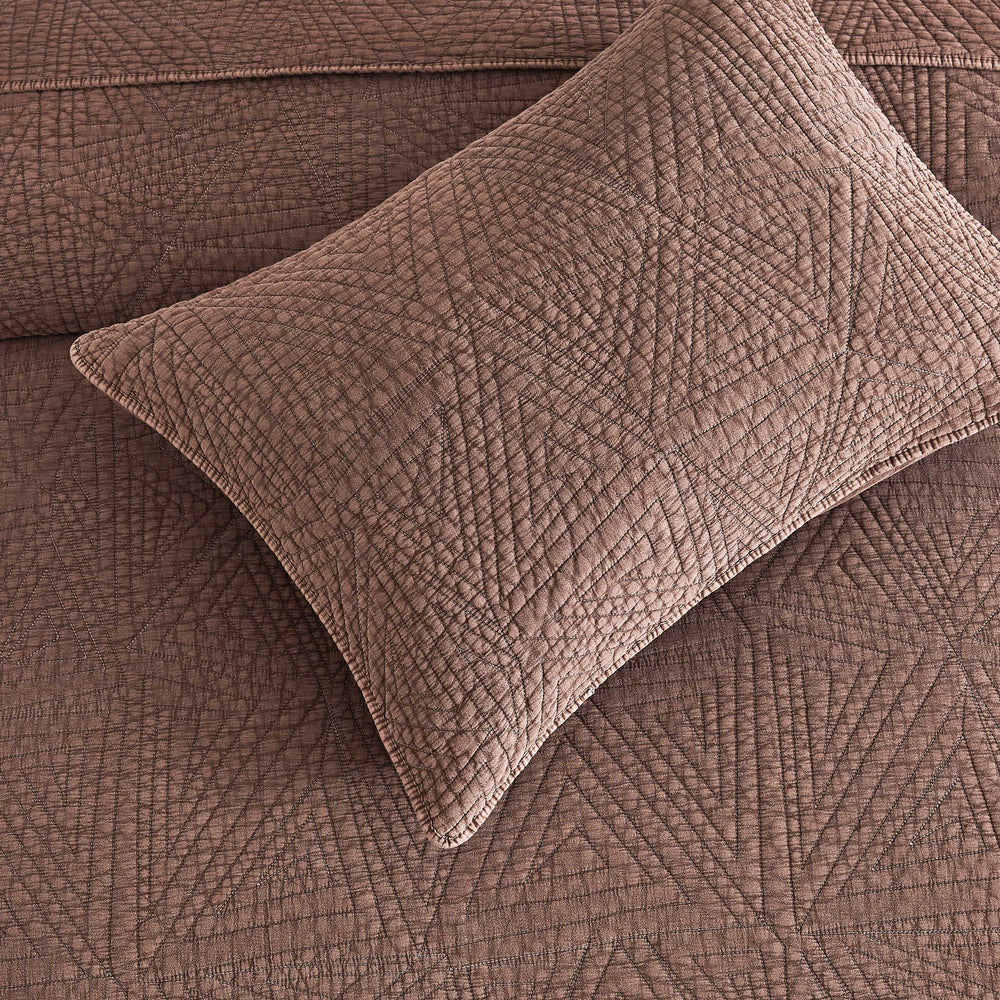 Dancing Triangles Stonewashed Cotton Quilt Set